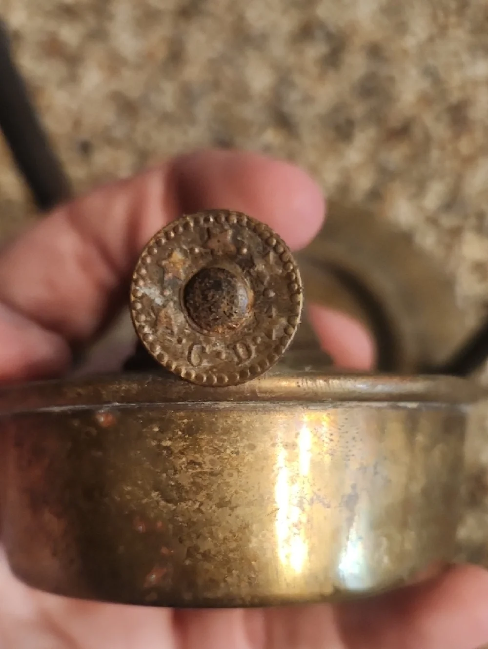 Vintage Brass Candle Wick Trimmer Holder with Tall Handle - Brass Tone